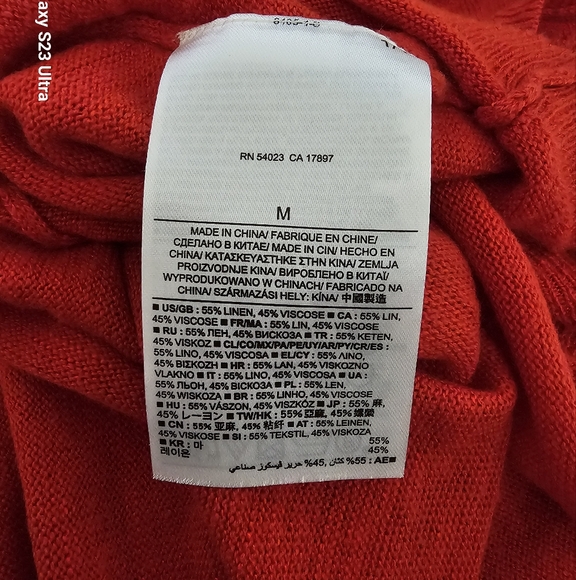 🧨 Banana Republic Red Linen Blend Sweater Tank Vest - Picture 6 of 6